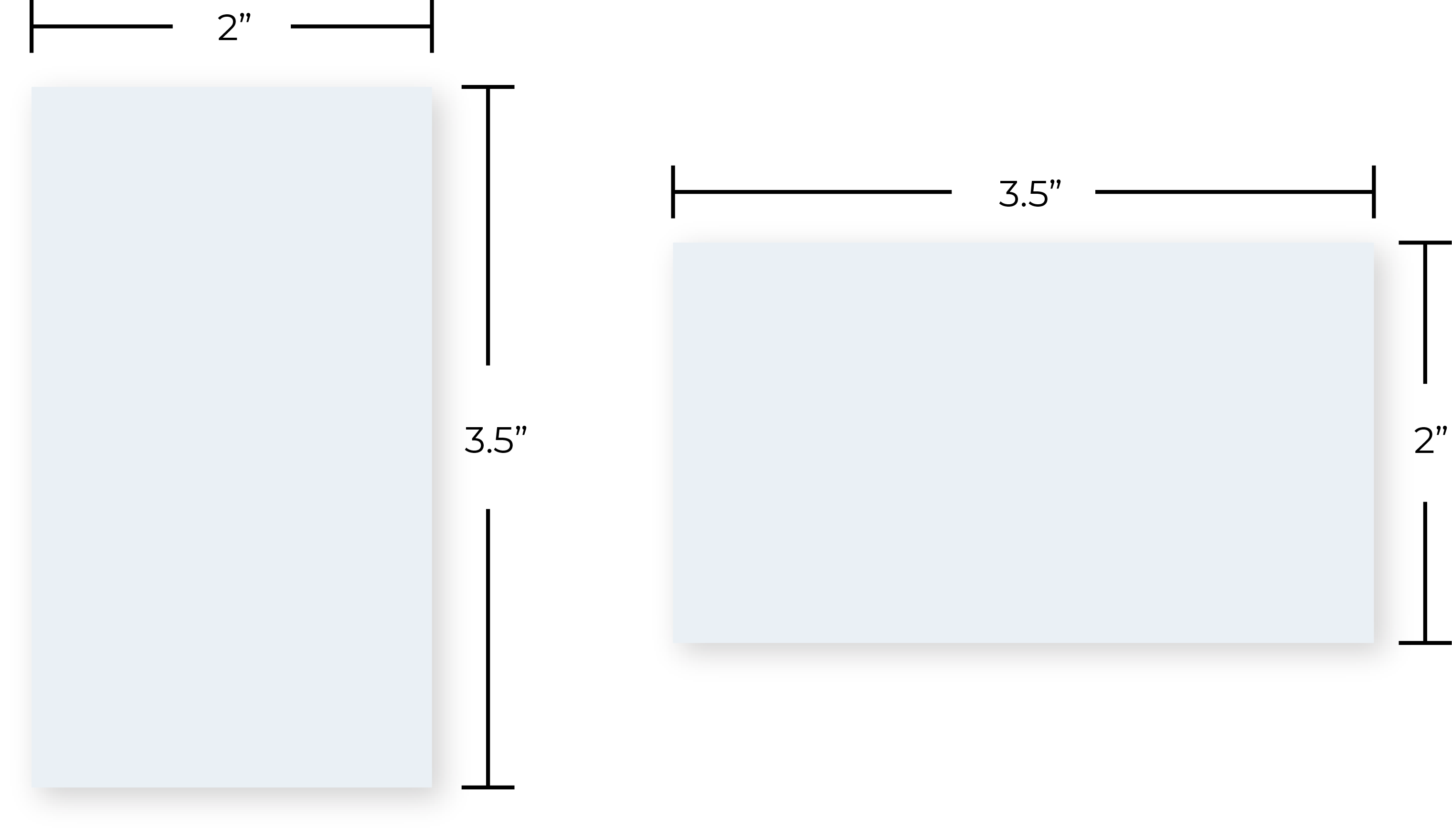 Vertical and horizontal card size